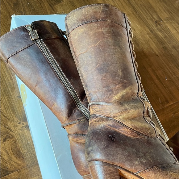 FRYE Villager Lace Dark Brown Leather Boot 6 - Picture 6 of 6